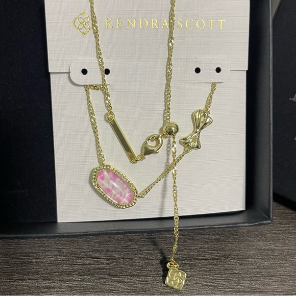 Kendra Scott Gold Necklace with Pink Pendant - Picture 2 of 4